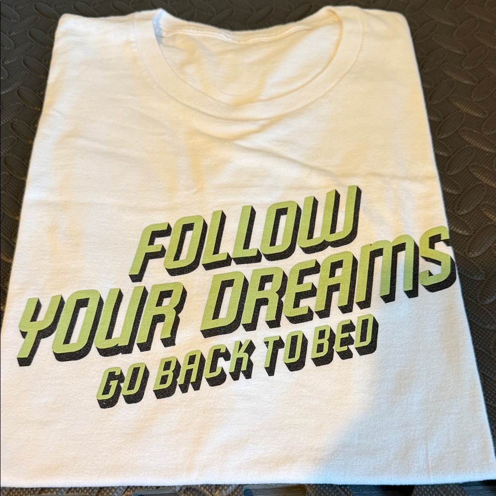 White Graphic T-Shirt with Green Text